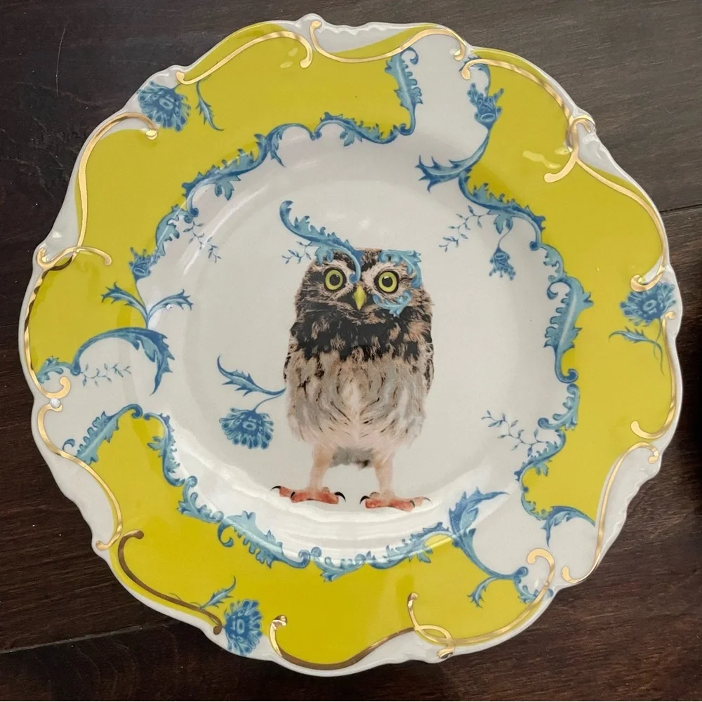 Vintage Anthropologie Lou Rota NATURE TABLE DESSERT PLATE Set of 6 - Picture 9 of 16